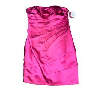 David’s Bridal NWT Pink Strapless Satin Mini Party Dress Size 10 - $129
